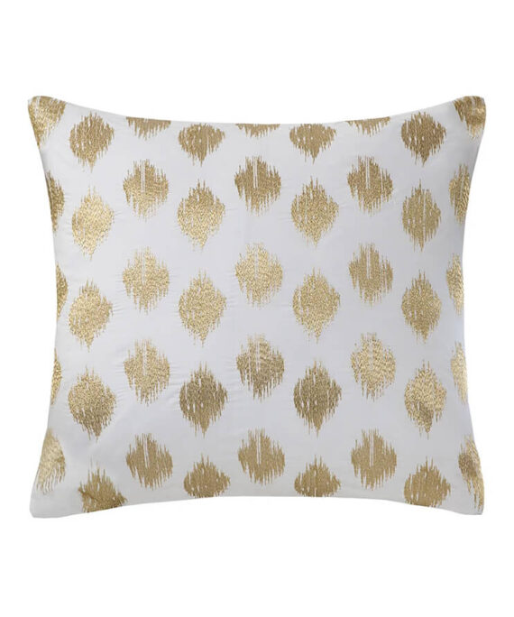 Cotton Throw Pillow Printed Gold
